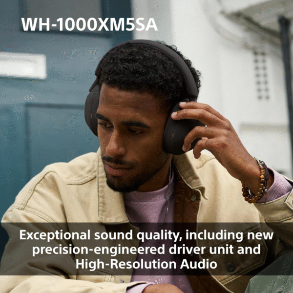 Sony WH-1000XM5SA | Premium Wireless Over-Ear Headphones | Noise Cancelling | 30hr Battery | Hi-Res Audio | Bluetooth | 3.5mm Jack | Black | Soft Case Included - Image 9