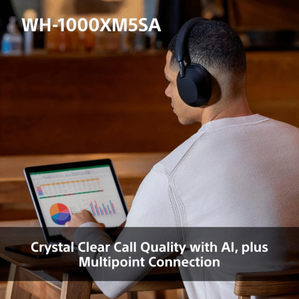 Sony WH-1000XM5SA | Premium Wireless Over-Ear Headphones | Noise Cancelling | 30hr Battery | Hi-Res Audio | Bluetooth | 3.5mm Jack | Black | Soft Case Included - Image 6