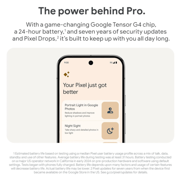 Google Pixel 9 Pro - 128GB Obsidian (Unlocked) | Android 14 | 6.3" Super Actua Display | 16GB RAM | 5G Smartphone - Image 5
